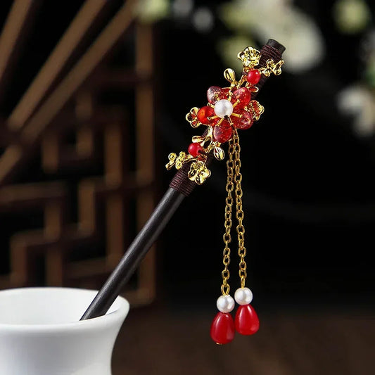 Plum blossom hair pin HairSticksHaven