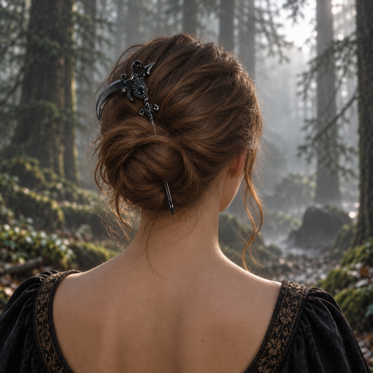 black scythe hair pin