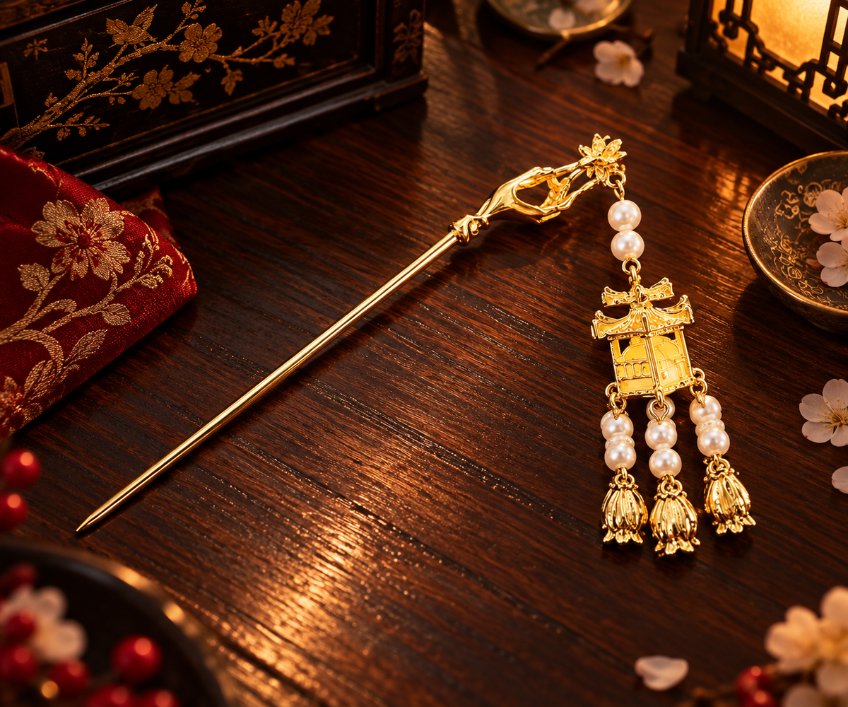 Chinese Lantern Hair Stick