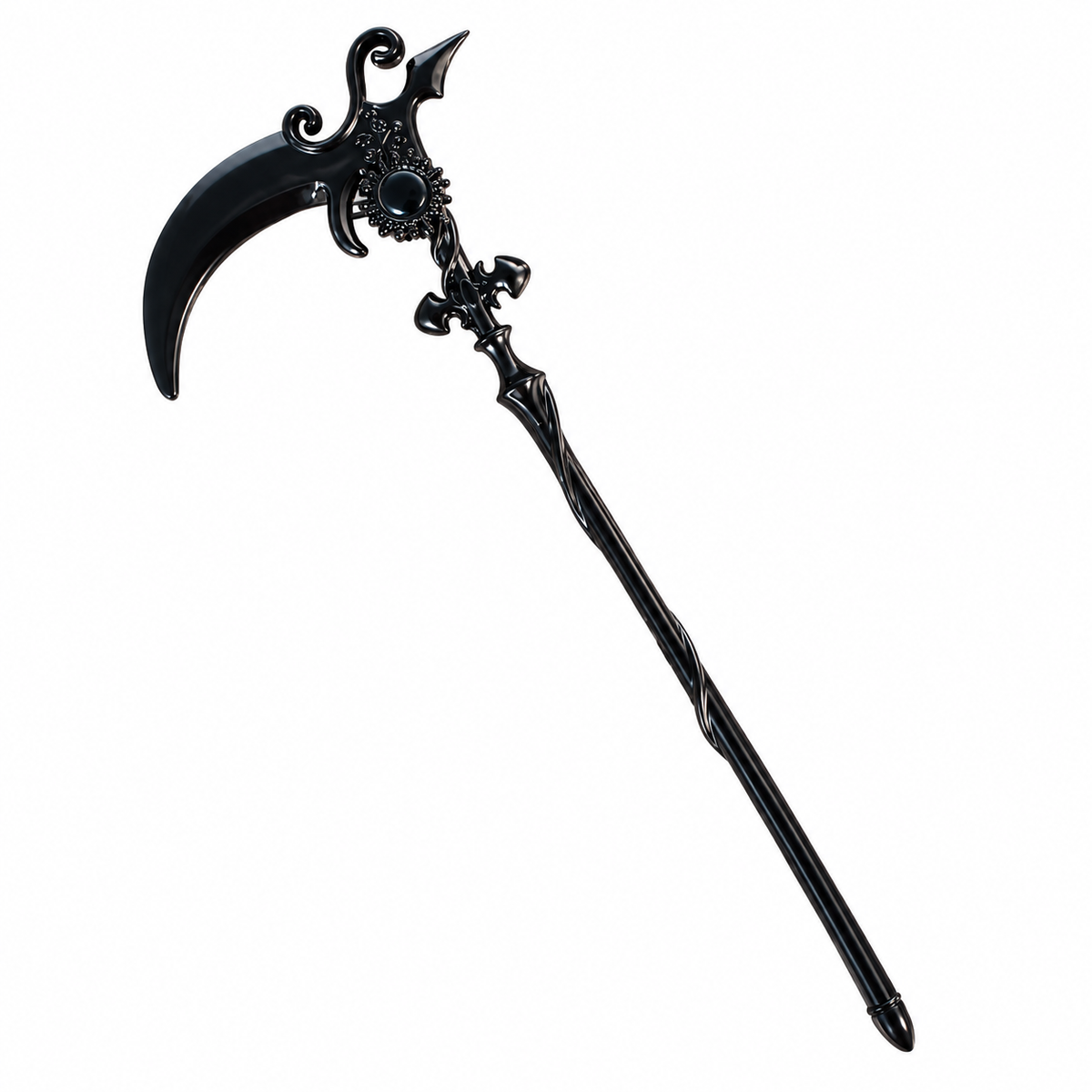 black scythe hair stick