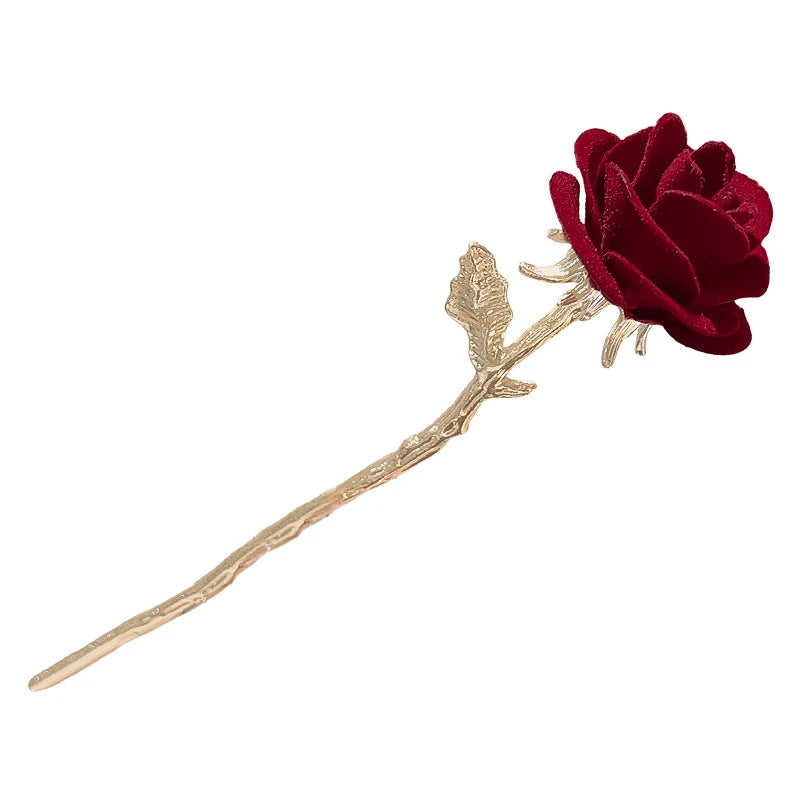 gold rose hair pin